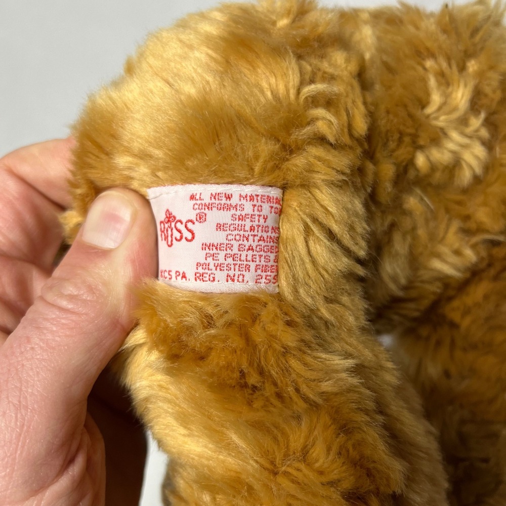 Russ Berrie Sutton Teddy Bear Golden Brown Plush Stuffed & Jointed - Picture 2 of 6